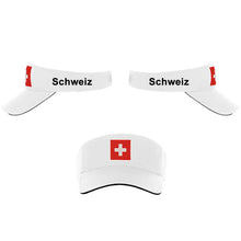 Carica l&#39;immagine nel visualizzatore di Gallery, Schirmmütze / Cap Weiss mit Schweizerkreuz, Text Schweiz
