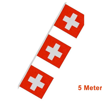 Croix suisse 25x25cm guirlande 5m