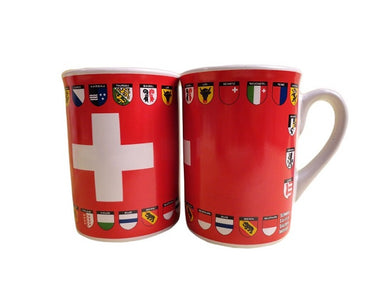 Tasse mit Schweizerkreuz & Kantonen