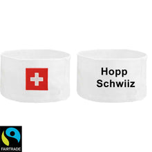 Load image into Gallery viewer, Stirnband Weiss mit Schweizerkreuz, Hopp Schwiiz
