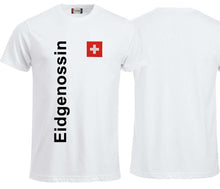 Carica l&#39;immagine nel visualizzatore di Gallery, T-Shirt Weiss mit Schweizerkreuz und Text Eidgenossin
