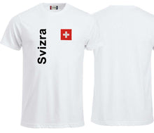 Carica l&#39;immagine nel visualizzatore di Gallery, T-Shirt Weiss mit Schweizerkreuz und Text Svizra
