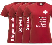 Load image into Gallery viewer, T-Shirt Damen mit Schweizerkreuz und Text
