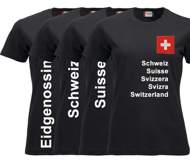 T-shirt femme Croix suisse 2.0 Black Edition