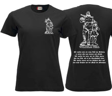 Load image into Gallery viewer, Damen T-Shirt Schwarz mit Wilhelm Tell und Rütlischwur
