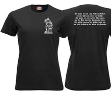 Load image into Gallery viewer, Damen T-Shirt Schwarz mit Wilhelm Tell und Rütlischwur
