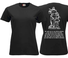 Charger l&#39;image dans la galerie, Damen T-Shirt Schwarz mit Wilhelm Tell und Rütlischwur
