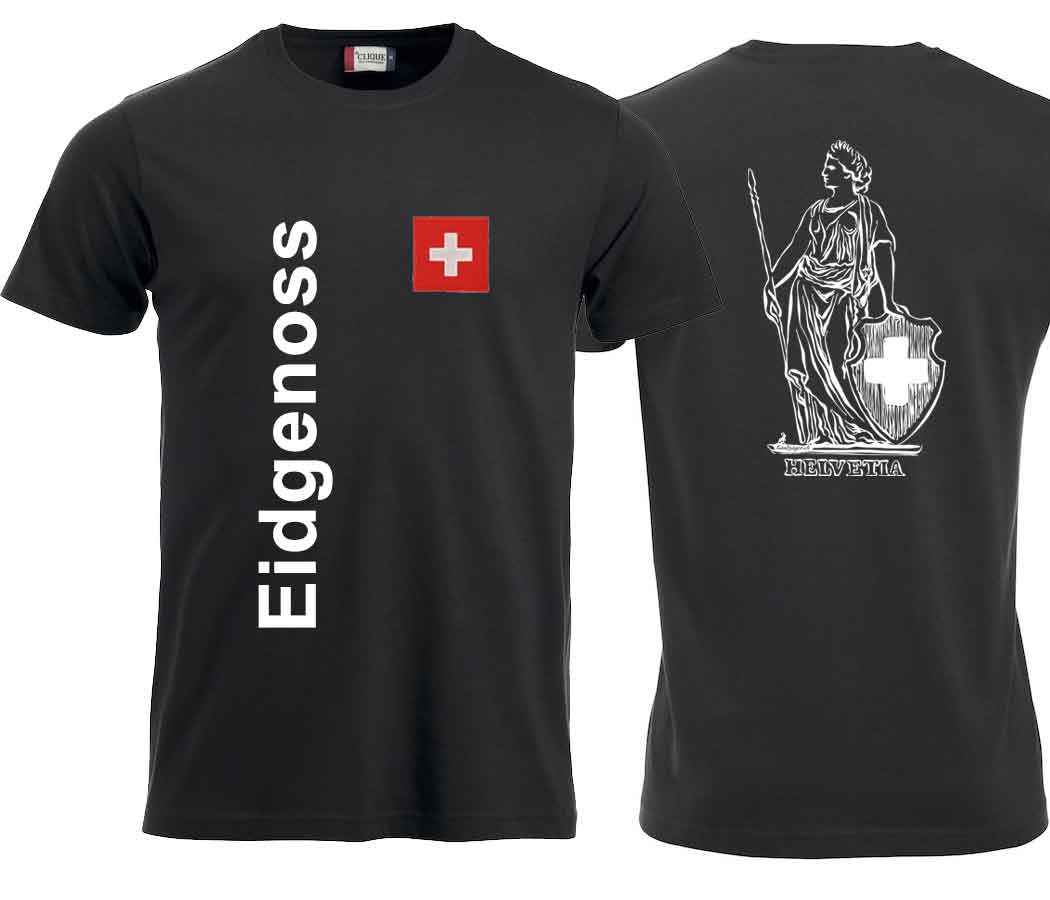 T-shirt unisexe Helvetia Black Edition