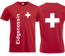 Load image into Gallery viewer, T-Shirt mit Schweizerkreuz Text Eidgenossin
