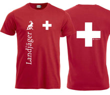 Load image into Gallery viewer, T-Shirt Schweizerkreuz mit Landjäger Logo
