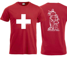 Carica l&#39;immagine nel visualizzatore di Gallery, T-Shirt Rot mit Wilhelm Tell und Schweizerkreuz
