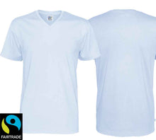 Lade das Bild in den Galerie-Viewer, Herren T-Shirt V-Ausschnitt Sky Blue, Fairtrade Zertifiziert
