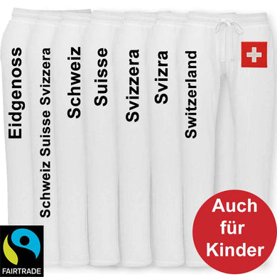 Trainer pants without waistband Swiss cross White Edition