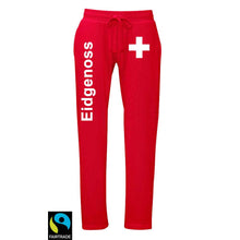 Load image into Gallery viewer, Fairtrade Trainerhose mit Schweizerkreuz und Text Eidgenoss
