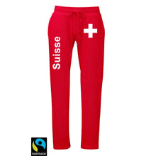 Load image into Gallery viewer, Fairtrade Trainerhose mit Schweizerkreuz und Text Suisse
