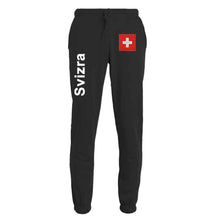 Load image into Gallery viewer, Trainer pants unisex with waistband Swiss cross Black Edition
