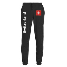 Load image into Gallery viewer, Trainer pants unisex with waistband Swiss cross Black Edition
