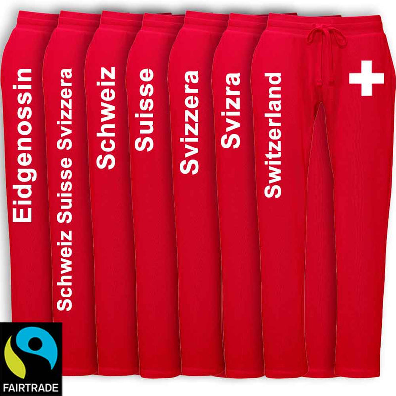 Fairtrade Damen Trainerhose mit Schweizerkreuz