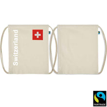 Load image into Gallery viewer, Turnsack Naturfarben mit Schweizerkreuz und Text Switzerland
