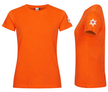 Carica l&#39;immagine nel visualizzatore di Gallery, Premium T-Shirt Women Warnschutz Orange, Edelweiss ärmel
