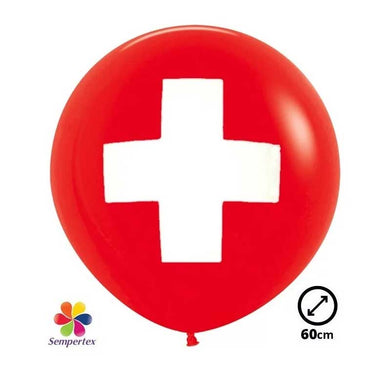 XXL Ballon Sempertex Ø 60cm rouge Croix Suisse