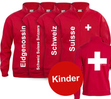 Carica l&#39;immagine nel visualizzatore di Gallery, Jacke für Kinder mit Schweizerkreuz und Text
