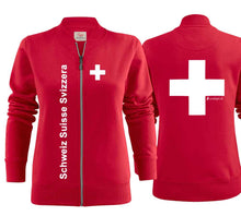 Carica l&#39;immagine nel visualizzatore di Gallery, Jacke Damen mit Schweizerkreuz und Text Schweiz Suisse Svizzera
