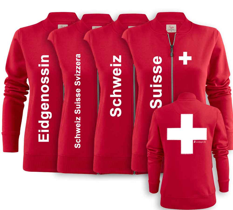 Jacke Damen mit Schweizerkreuz und Text