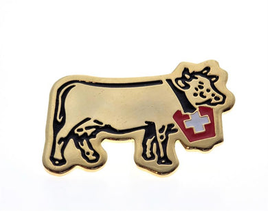 Pin cow gold with Swiss cross