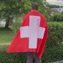Carica e avvia il video nel visualizzatore di galleria, Mantellina con bandiera svizzera 150 cm

