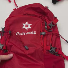 Load and play video in Gallery viewer, Outdoor Rucksack in 3 Farben mit Schweizerkreuz
