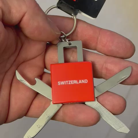 Schlüsselanhänger Schweizerkreuz mit Werkzeug