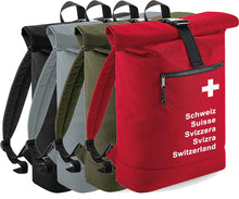 Carica l&#39;immagine nel visualizzatore di Gallery, RollTop Rucksack mit Schweizerkreuz
